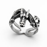3-D Dragon Ring Stainless Steel Unisex Biker Ring SR73