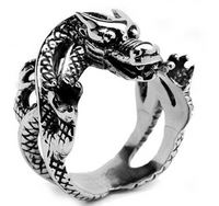 3-D Dragon Ring Stainless Steel Unisex Biker Ring SR73
