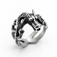3-D Dragon Ring Stainless Steel Unisex Biker Ring SR73