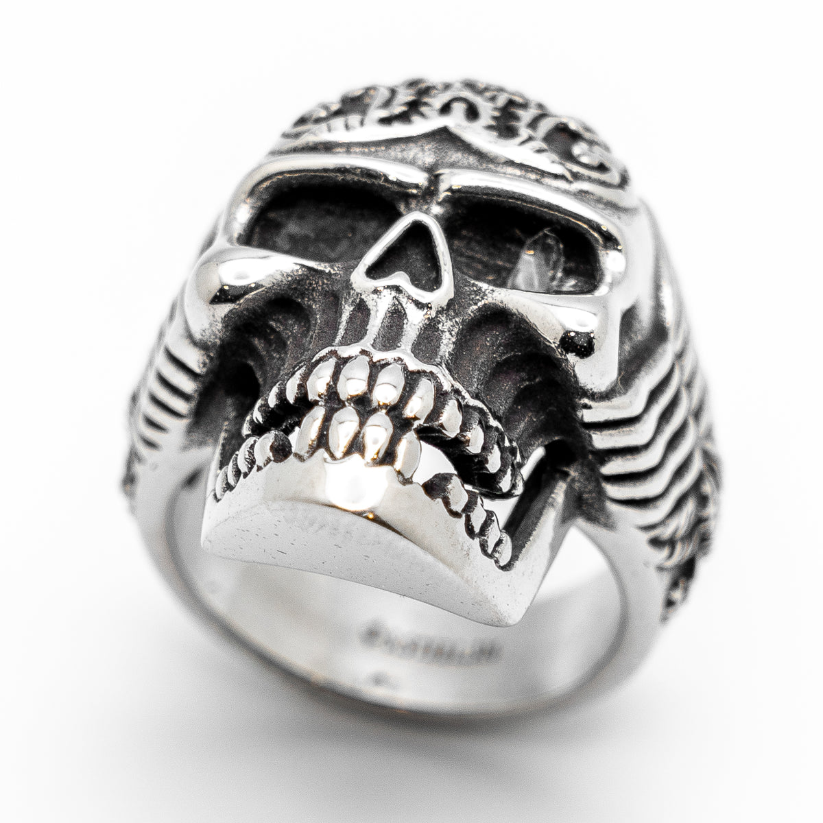 Huge Intricate Skull Ring Men's Heavy Biker Jewelry Stainless Steel SR ...