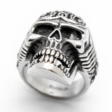 Hugh Intricate Skull Ring Biker Jewelry Heavy Stainless Steel SR76