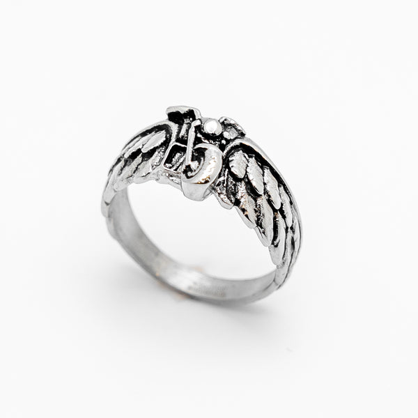Winged Motorcycle Ring Unisex Biker Jewelry Stainless Steel SR78