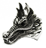 Huge Dragon Ring Men's Stainless Steel Large Sizes SR198