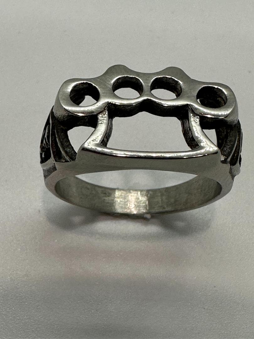 Heavy Metal Jewelry Men's Brass Knuckles Ring Stainless Steel