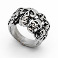Skulls & more Skulls Ring Stainless Steel Heavy Metal Jewelry SR97