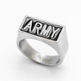 "ARMY" Signet Ring Unisex Stainless Steel Heavy Metal Jewelry SR99