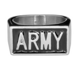 "ARMY" Signet Ring Unisex Stainless Steel Heavy Metal Jewelry SR99